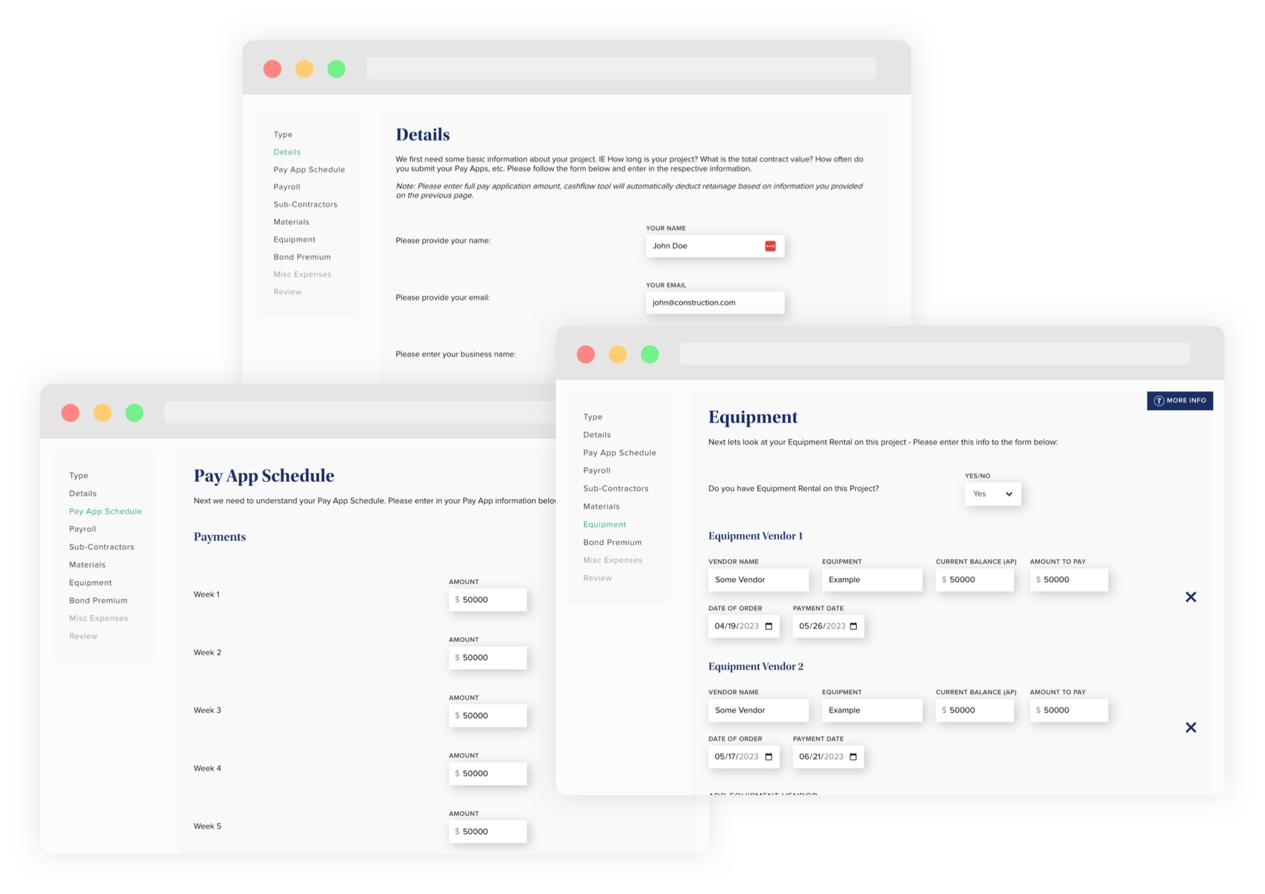 cash flow screens mobile